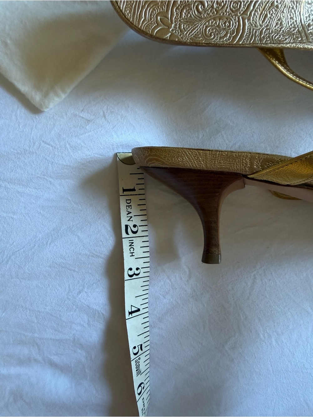Vintage Prada Metallic Gold Strappy Kitten heels mules/Sandals, size 39.5 - Picture 11 of 14